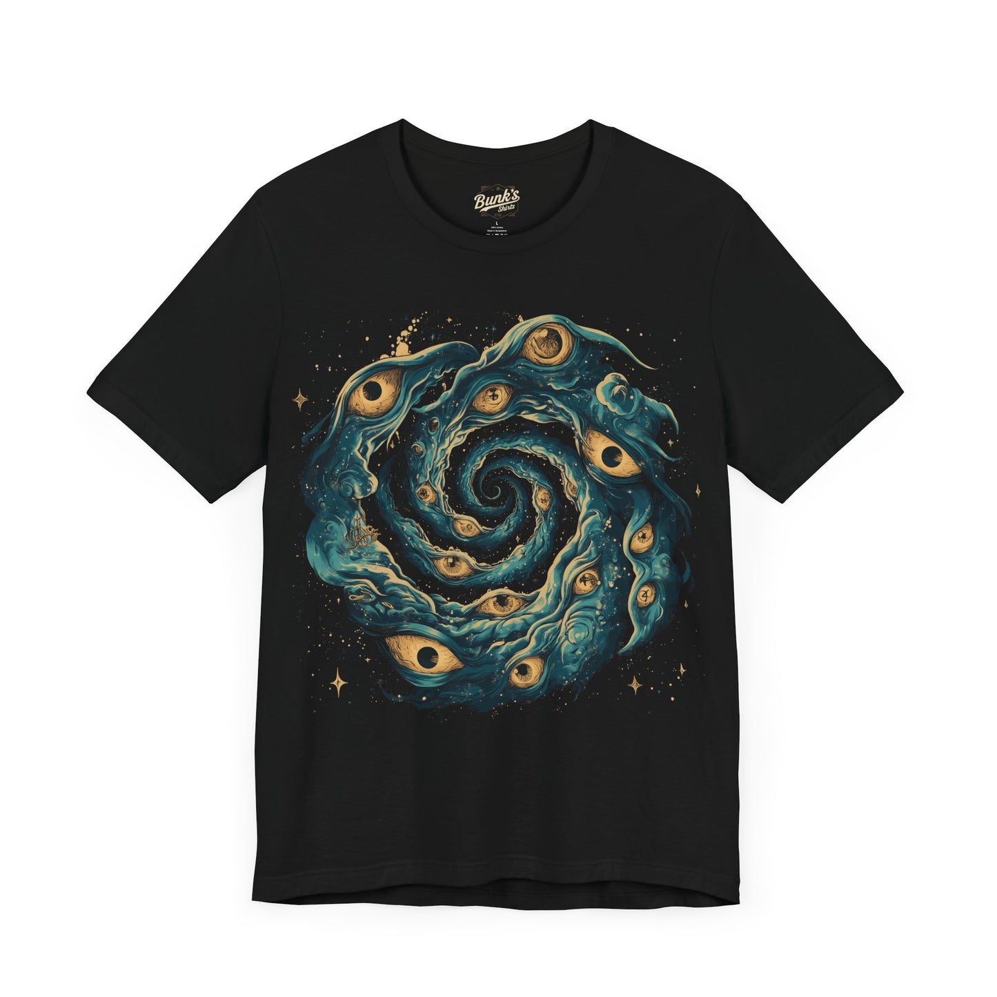 Cosmic Horror Swirl T-Shirt - Black Occult Eye Tee