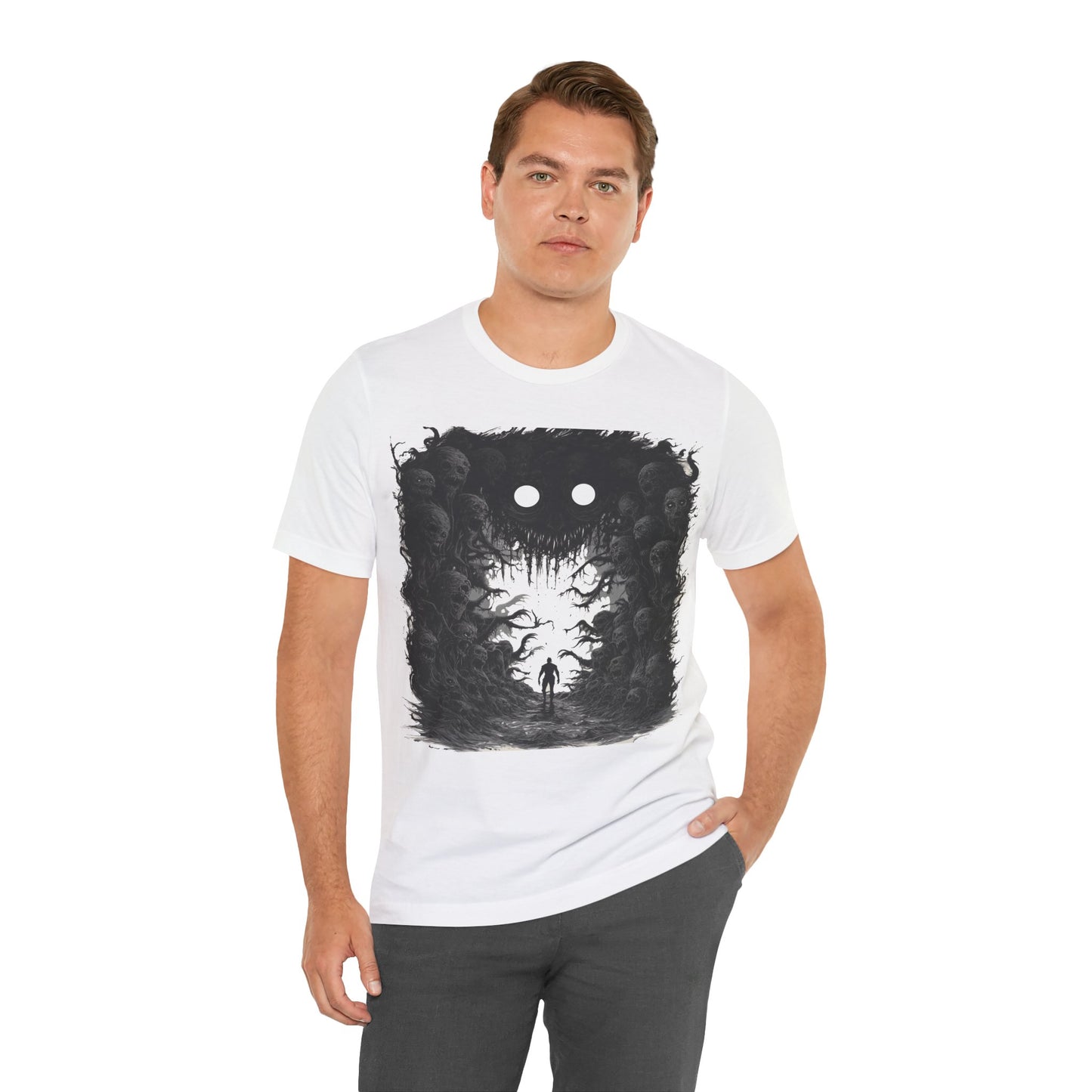 Shadow Horror T-Shirt - White Creepypasta Tee