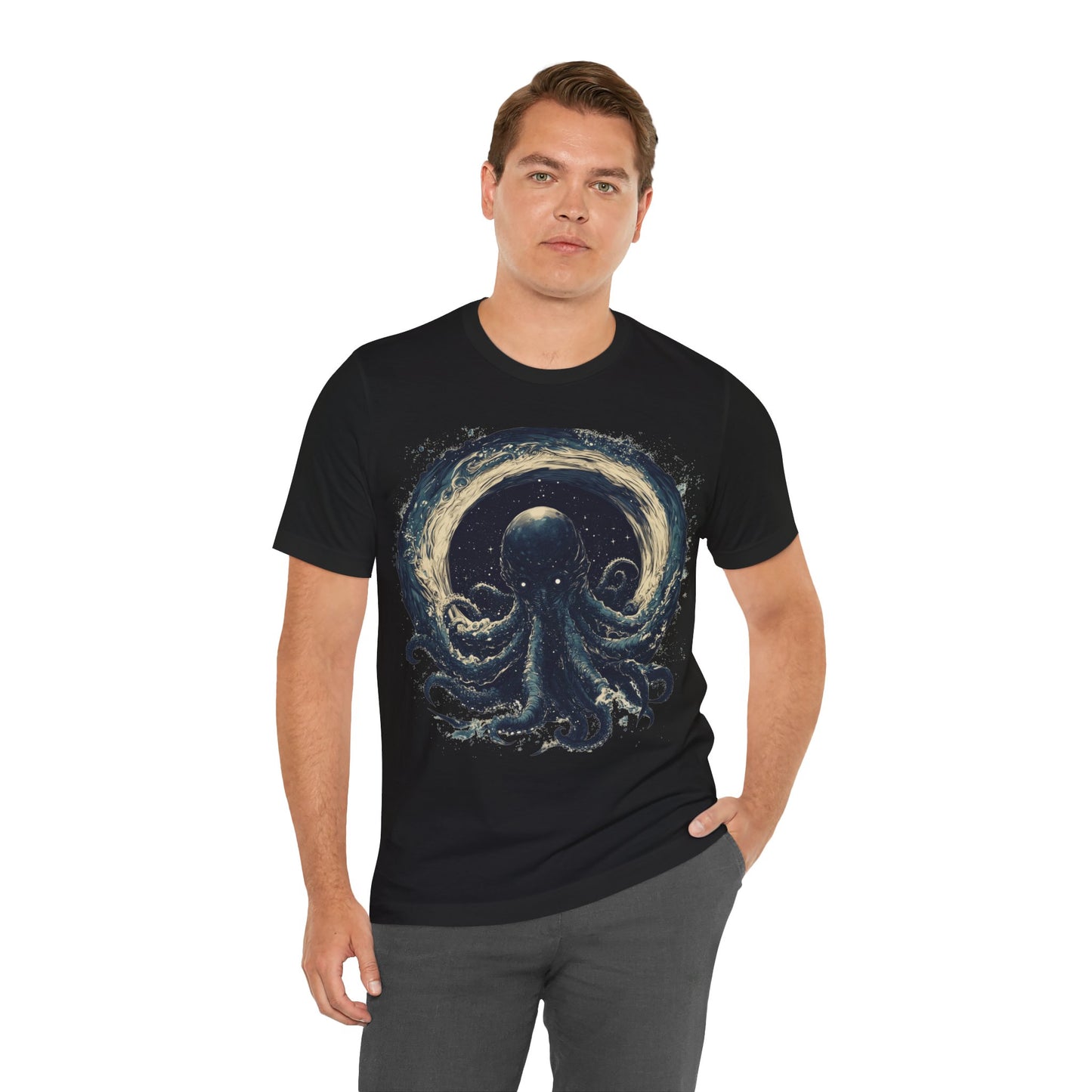 Cosmic Octopus T-Shirt - Black Ocean Space Tee