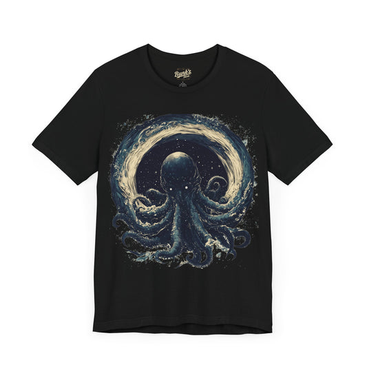 Cosmic Octopus T-Shirt - Black Ocean Space Tee