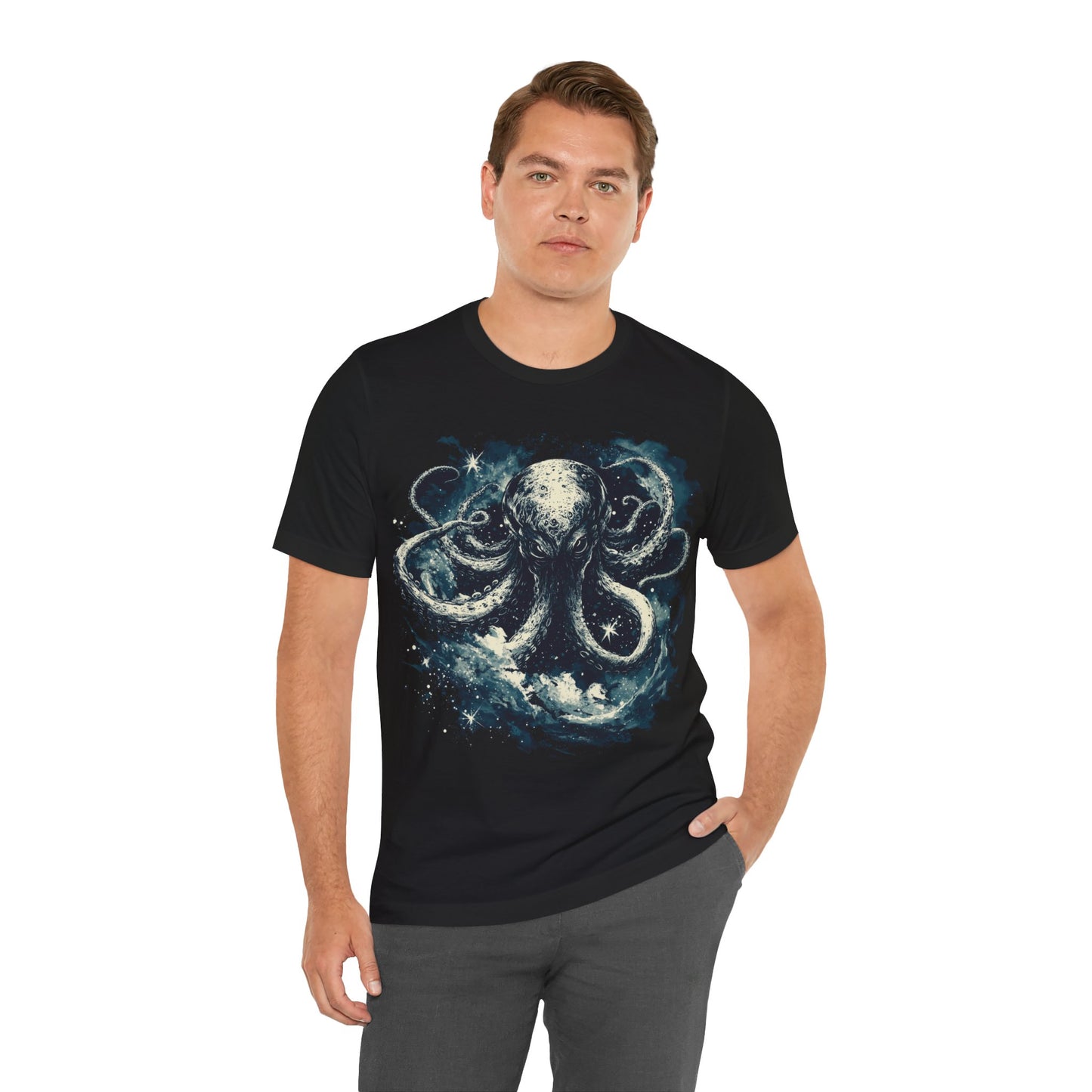 Cosmic Horror Octopus T-Shirt - Black Deep Sea Creature Tee