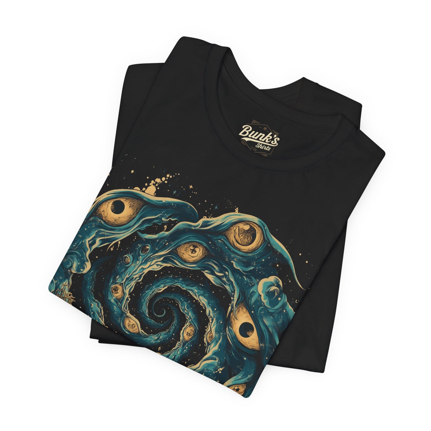 Cosmic Horror Swirl T-Shirt - Black Occult Eye Tee