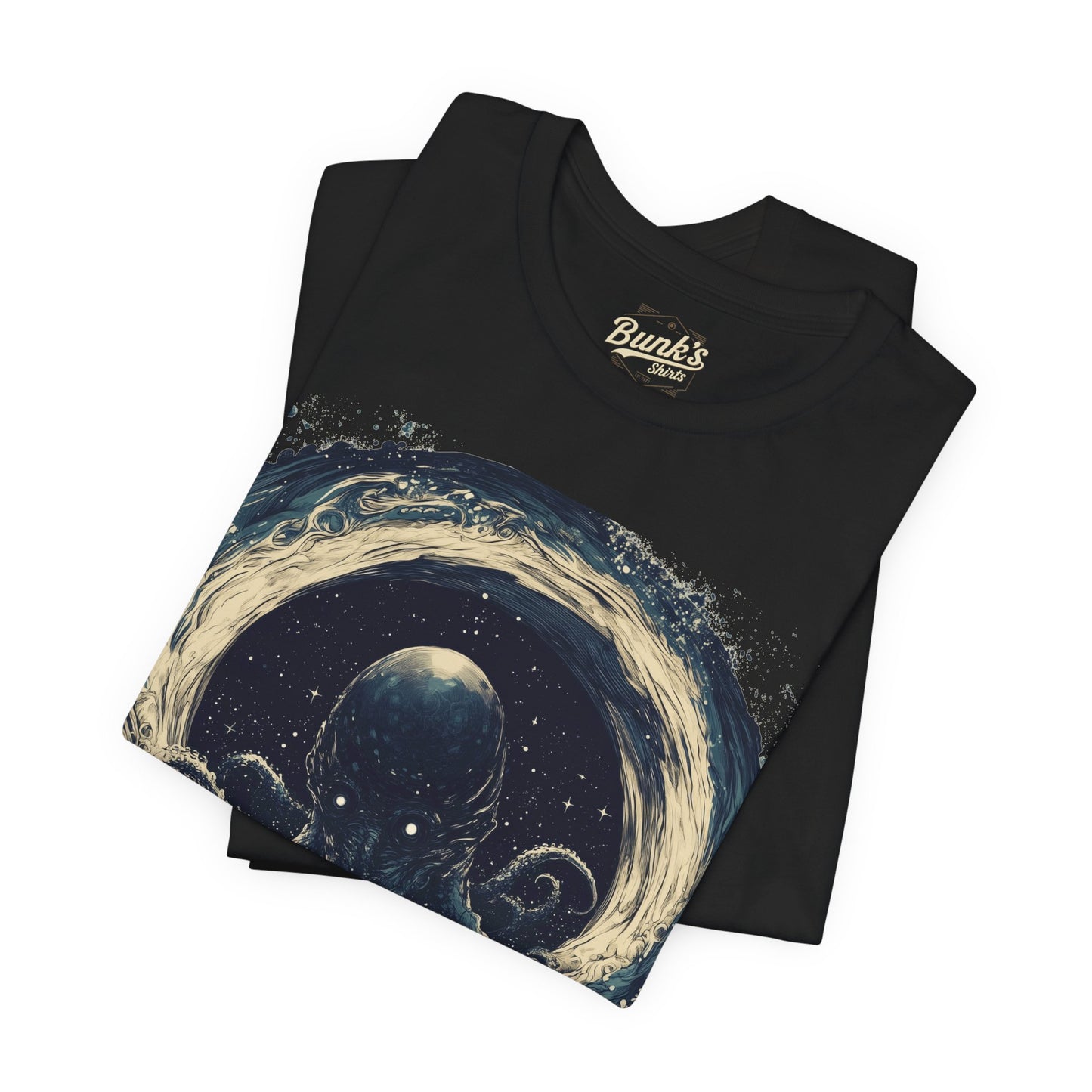 Cosmic Octopus T-Shirt - Black Ocean Space Tee