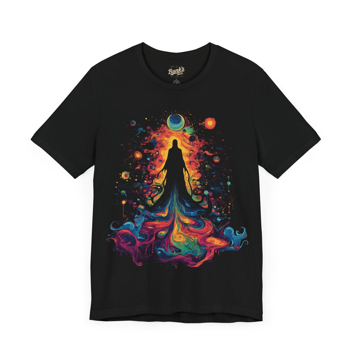 Galactic Goddess T-Shirt - Black Cosmic Art Tee