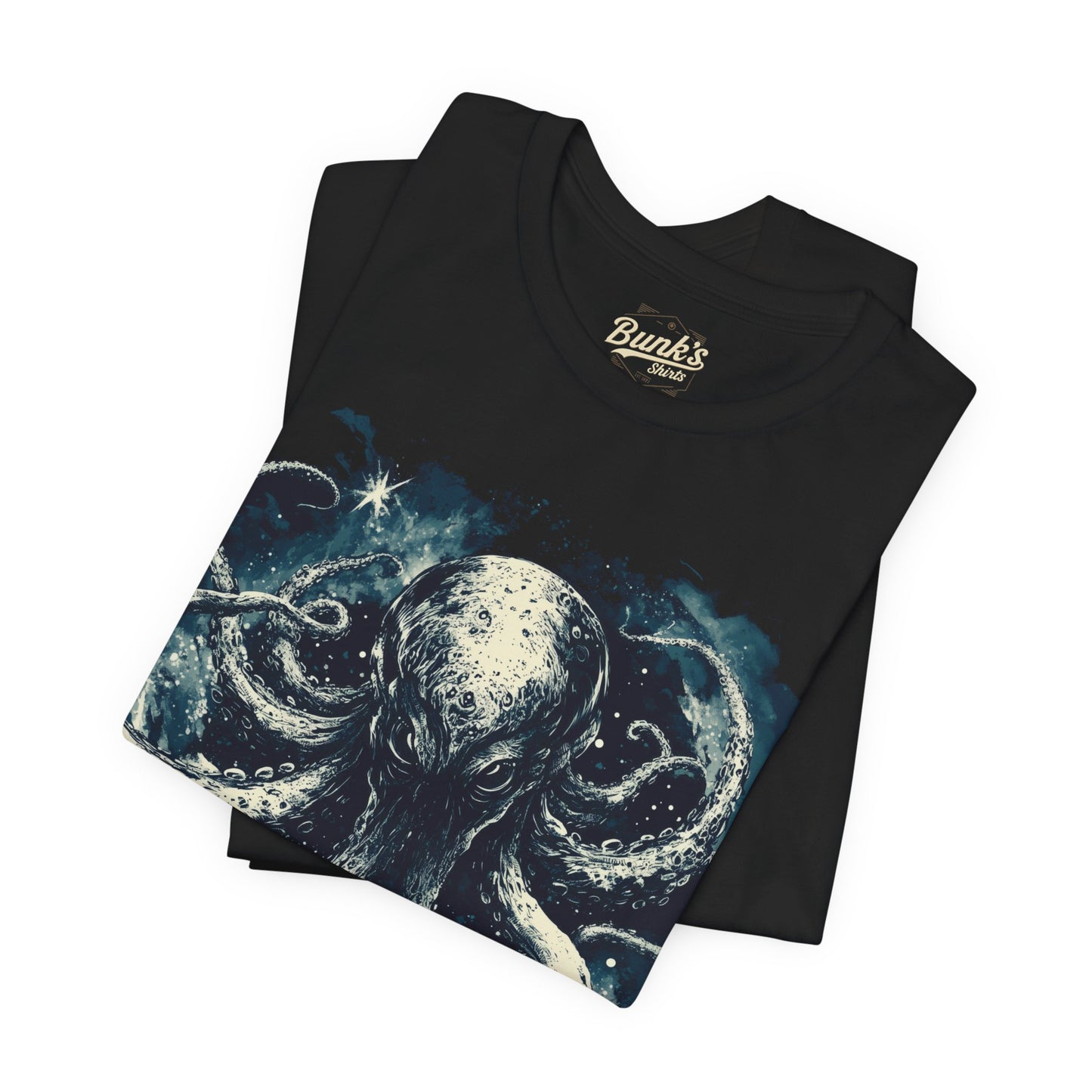 Cosmic Horror Octopus T-Shirt - Black Deep Sea Creature Tee