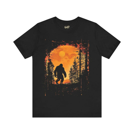 Bigfoot Silhouette Orange Moon - Bunk's Shirts