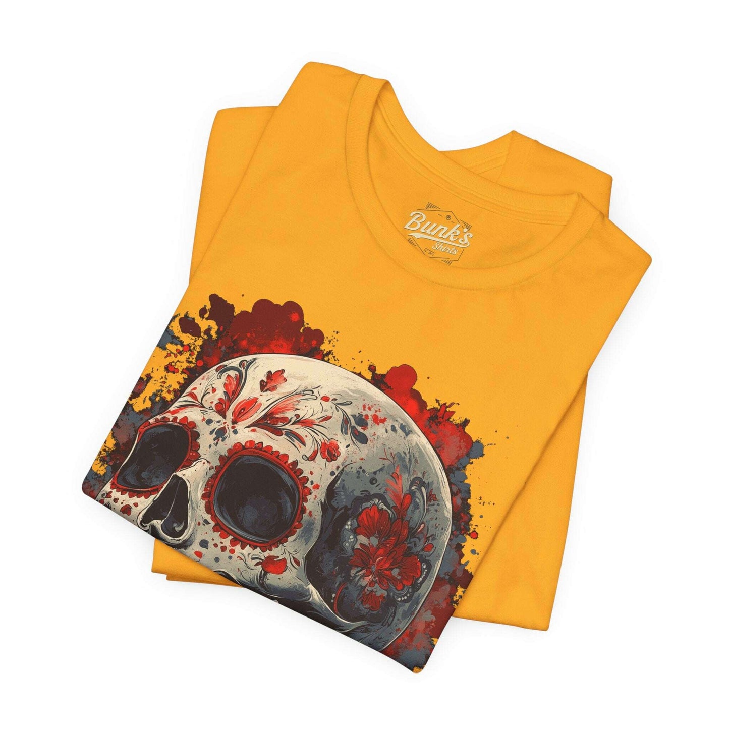 Crimson Calavera - Day of the Dead Floral Skull