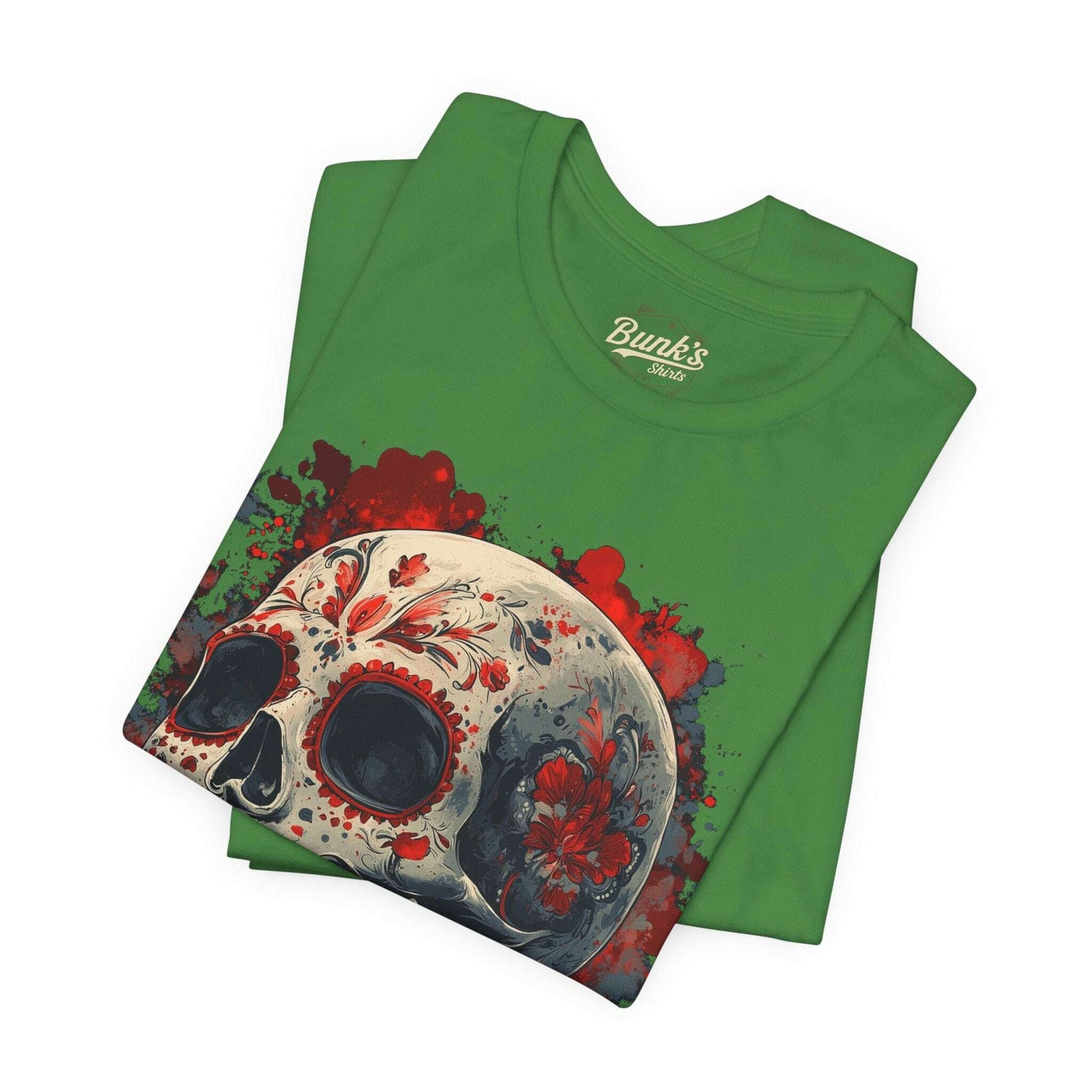 Crimson Calavera - Day of the Dead Floral Skull