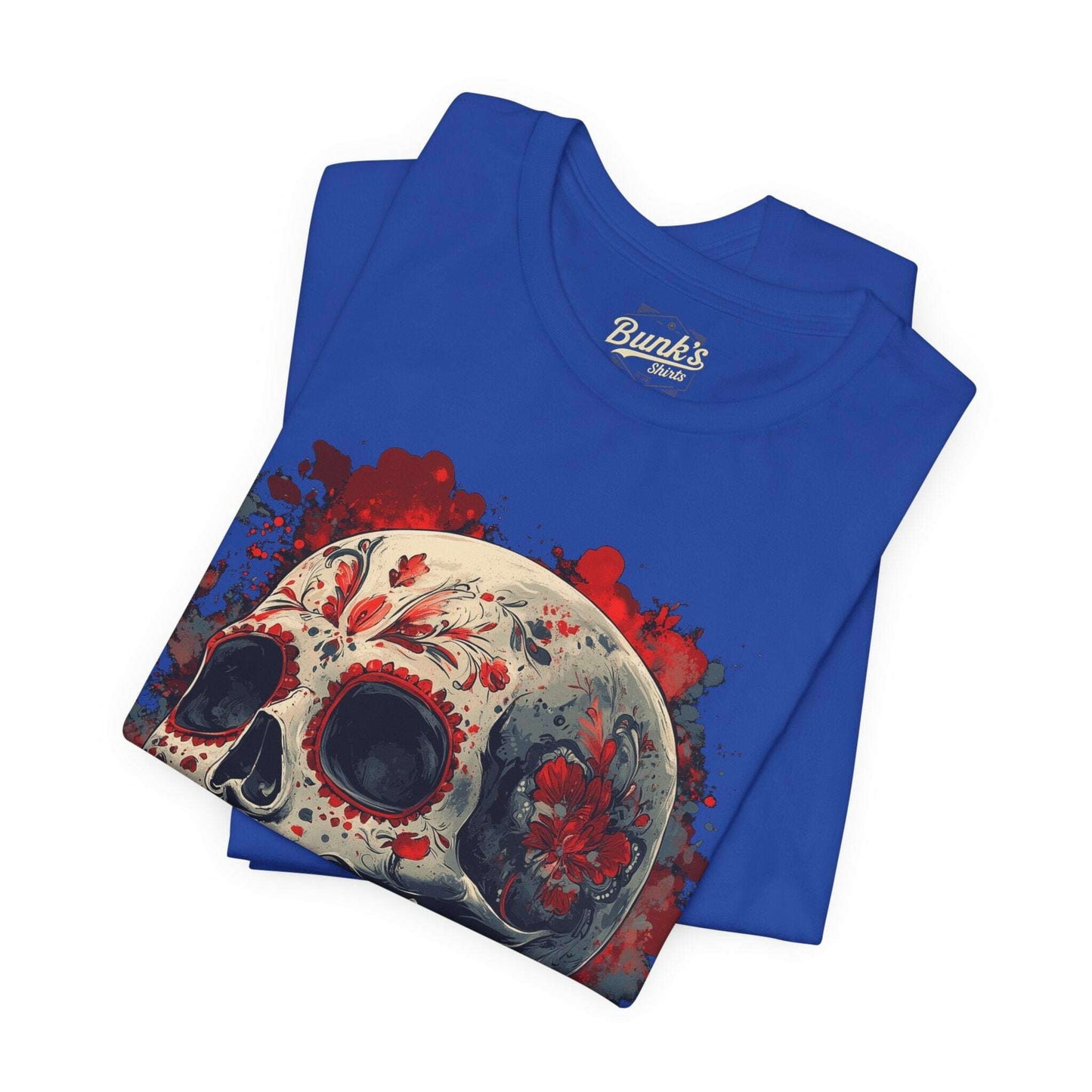 Crimson Calavera - Day of the Dead Floral Skull