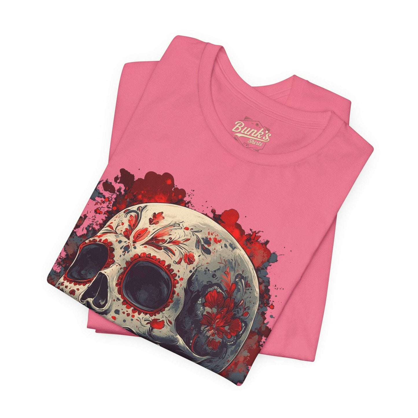 Crimson Calavera - Day of the Dead Floral Skull