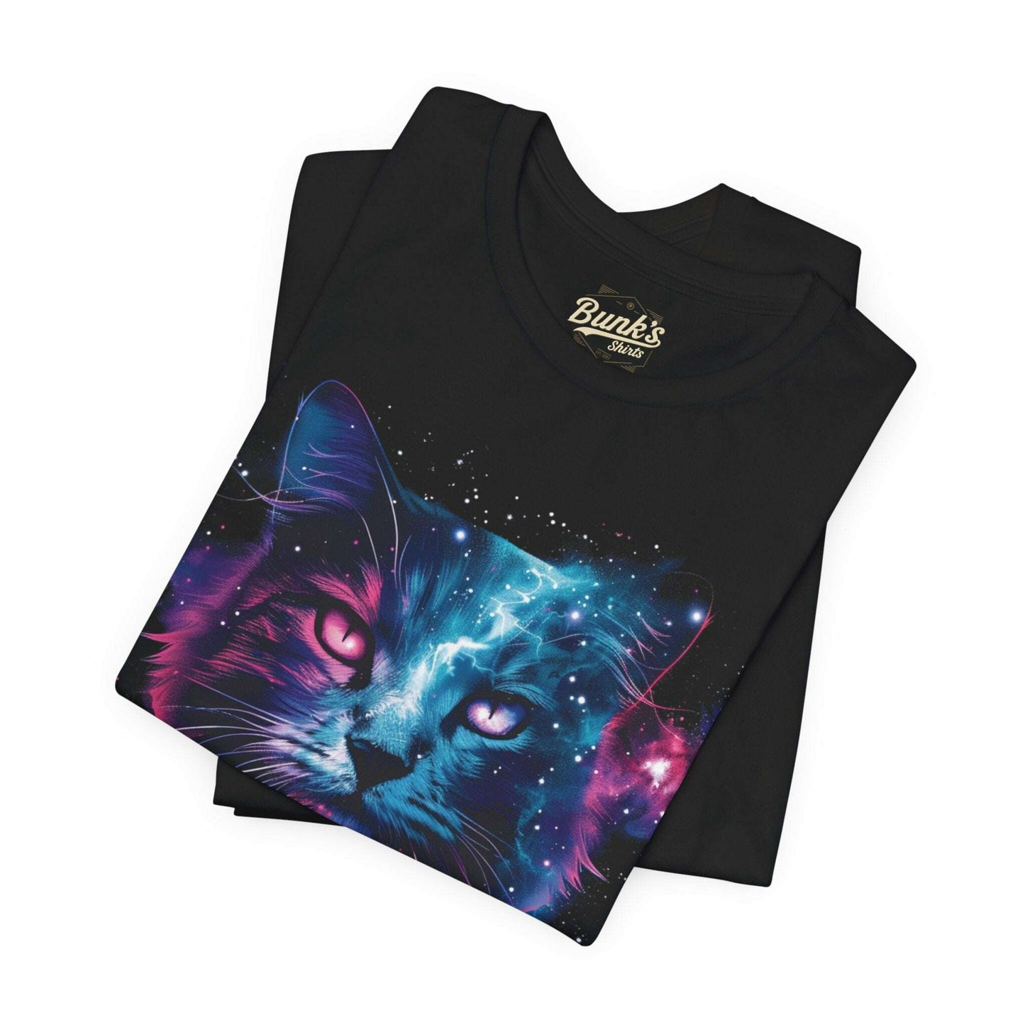 Fierce Blue Nebula Cat - Bunk's Shirts