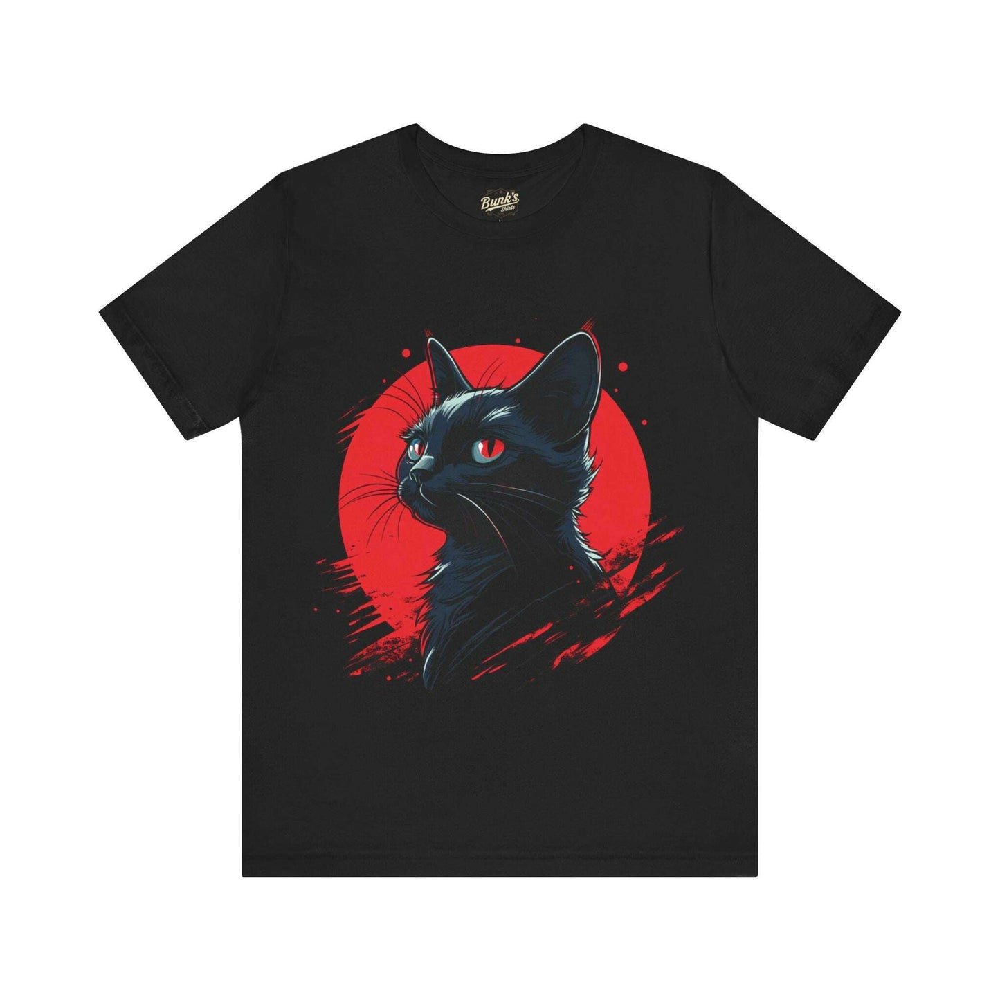 Mystical Black Cat - Red Moon - Bunk's Shirts