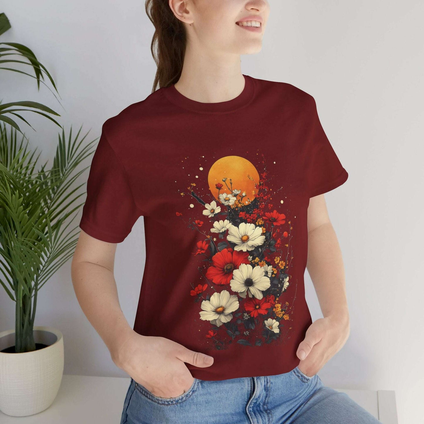 Retro Floral Moon - Vintage Flower Power - Bunk's Shirts