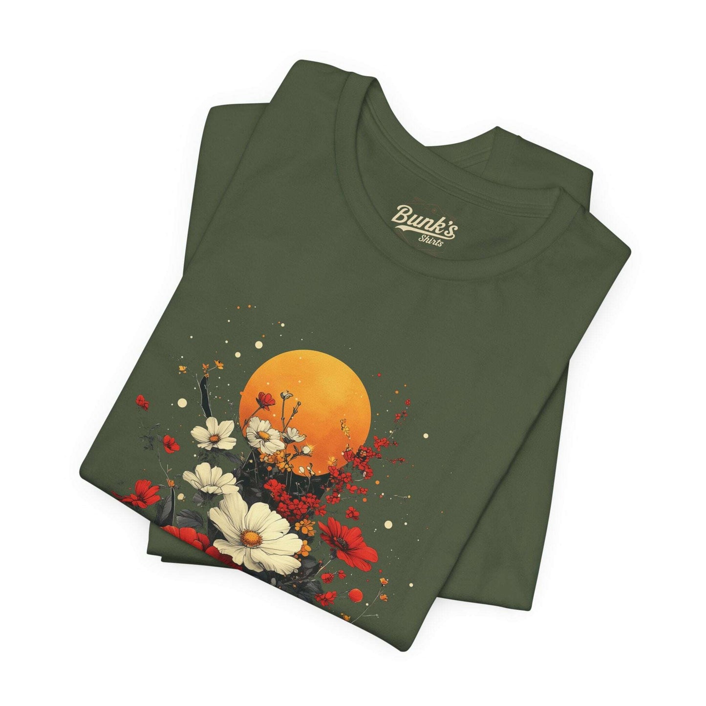 Retro Floral Moon - Vintage Flower Power - Bunk's Shirts